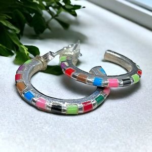 🌺Native American Sterling & Inlaid Stone Earrings